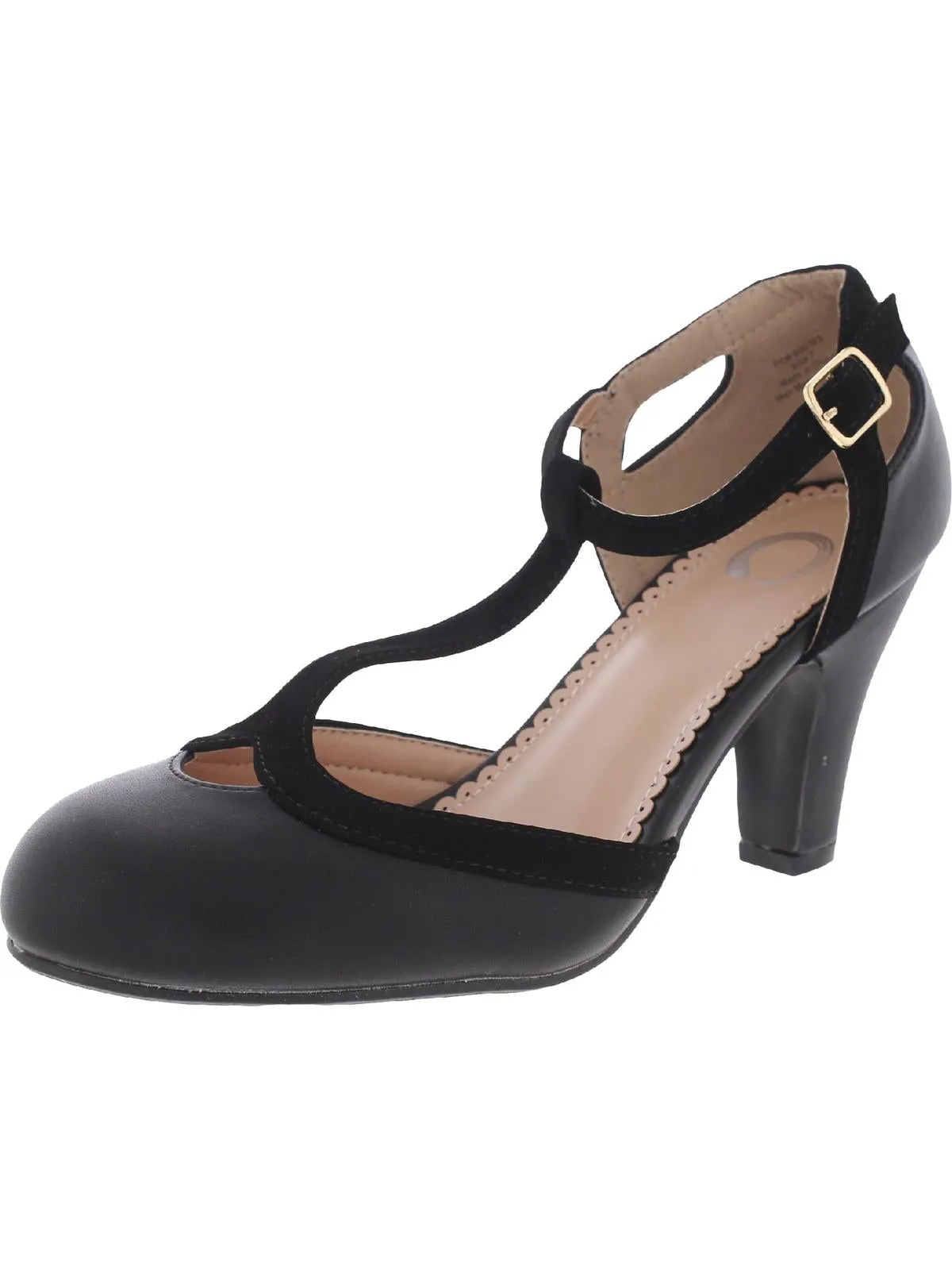 000303 Womens T-Strap Platform Pumps