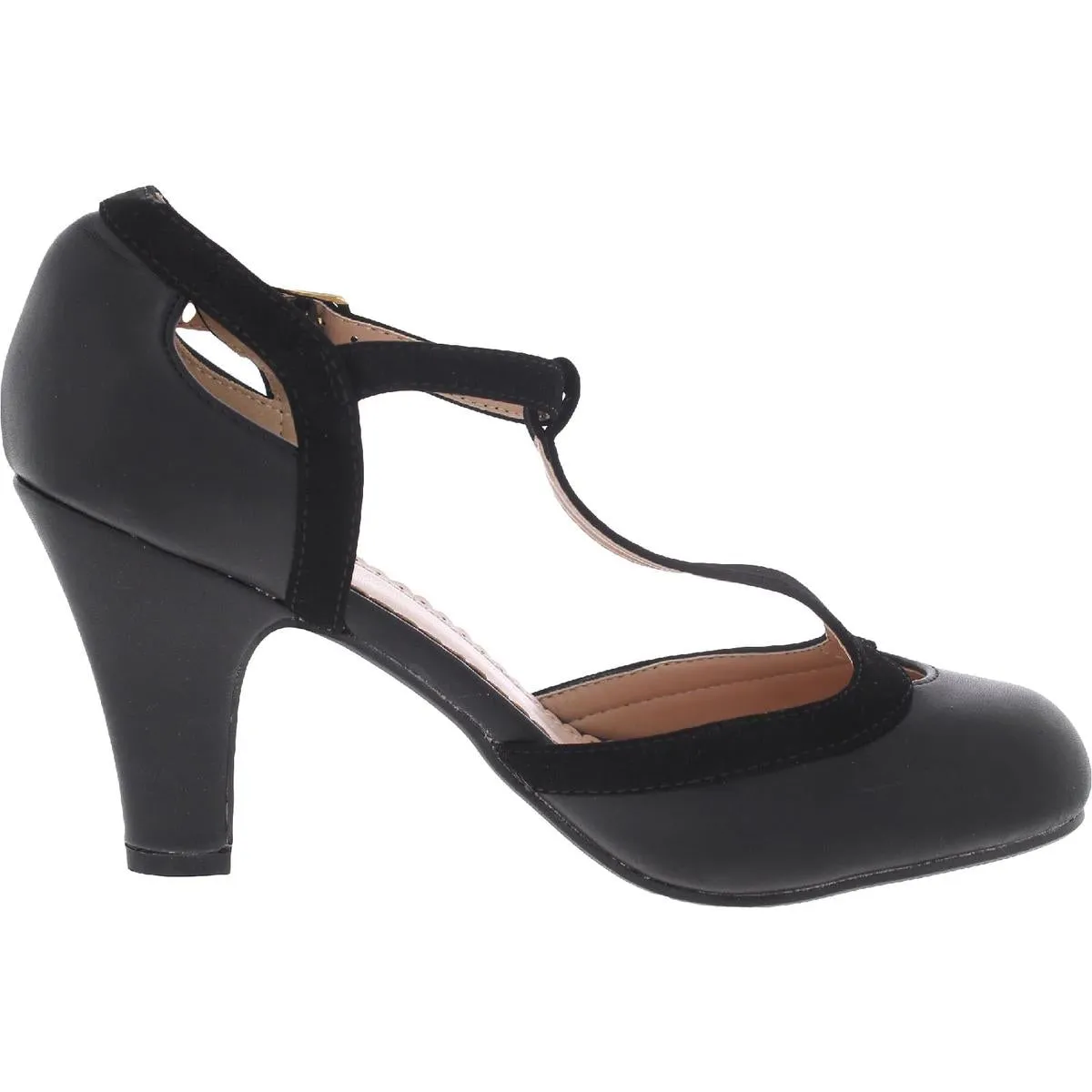 000303 Womens T-Strap Platform Pumps