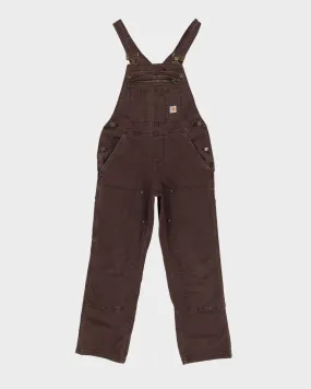 00s Carhartt Brown Double Knee Dungarees - W30 L29