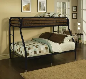 84 X 62 X 65 Twin Xl Over Queen Black Metal Tube Bunk Bed