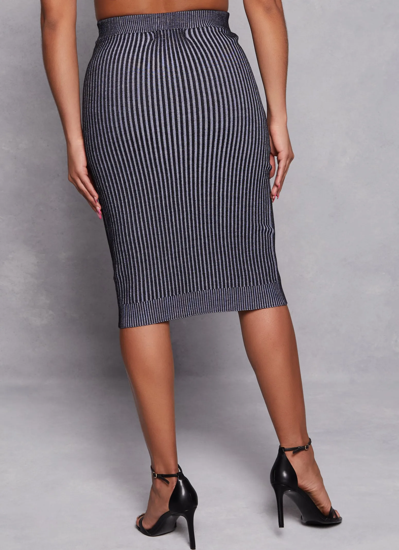 Almost Famous Rib Knit High Waist Pencil Skirt