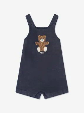 Baby Bear Denim Short Dungarees in Blue