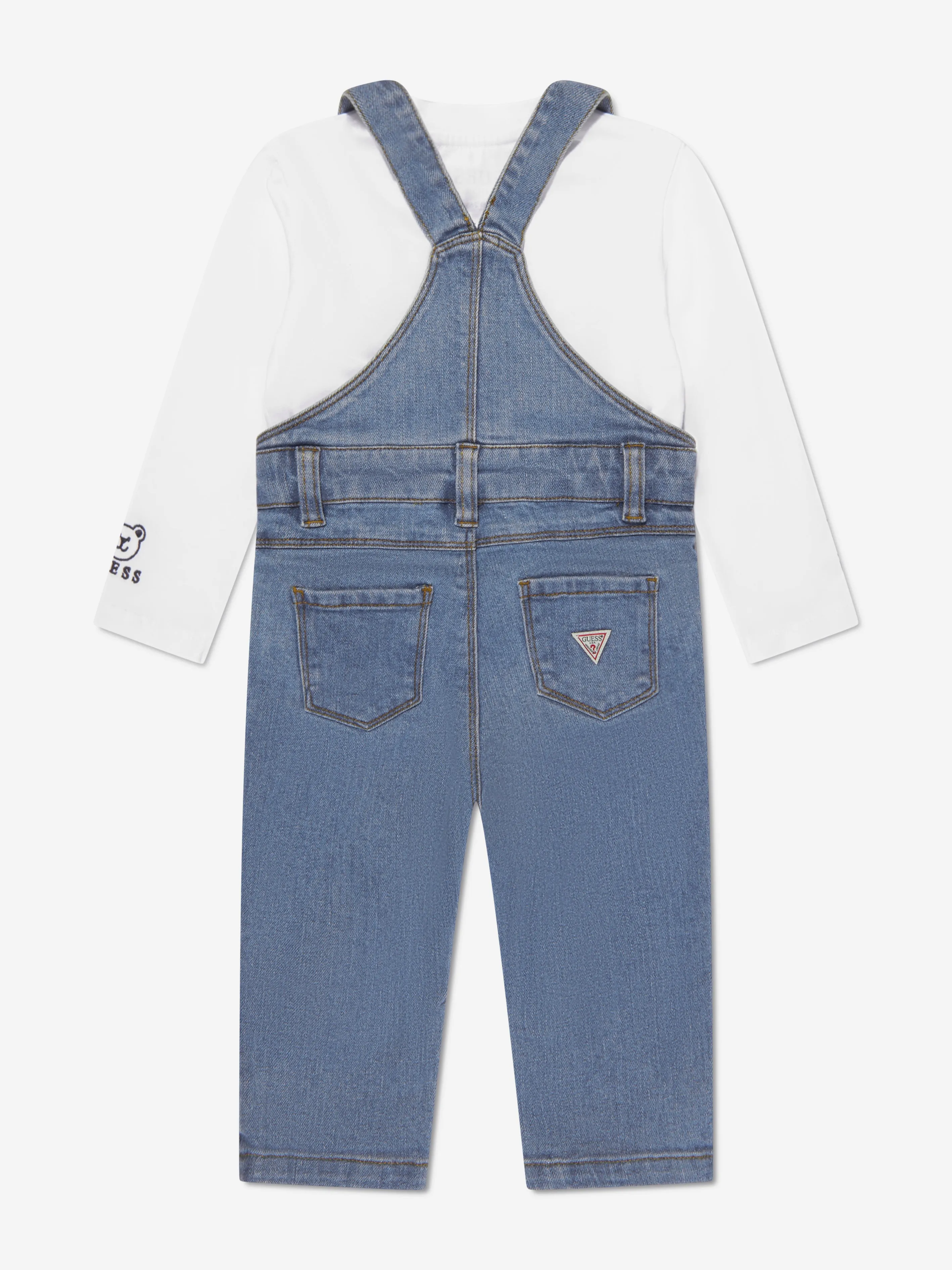 Baby Boys Bear Dungarees Set in Blue