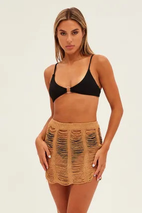 Beige Beach Crochet Skirt