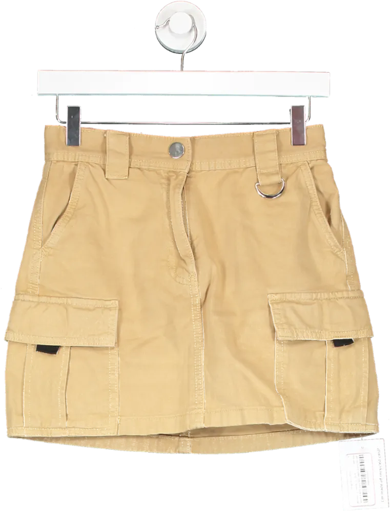 Bershka Beige Cargo Mini Skirt UK 8