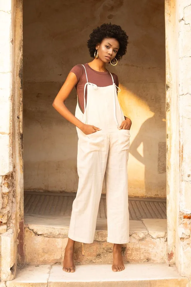 Cosmo Dungarees - Creme