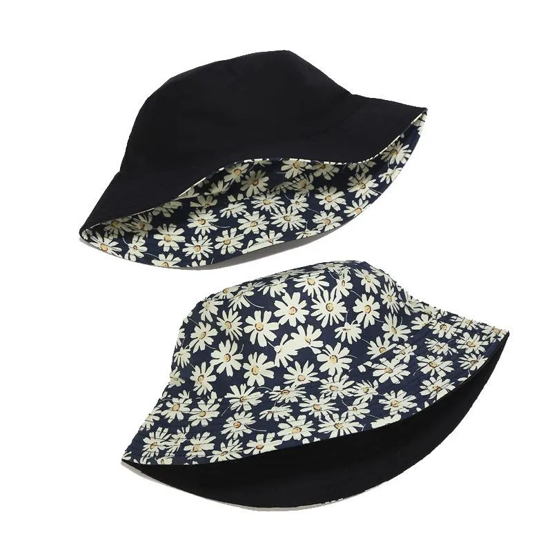 Daisies Buckets Hat Women Flower Beach Panama Hats