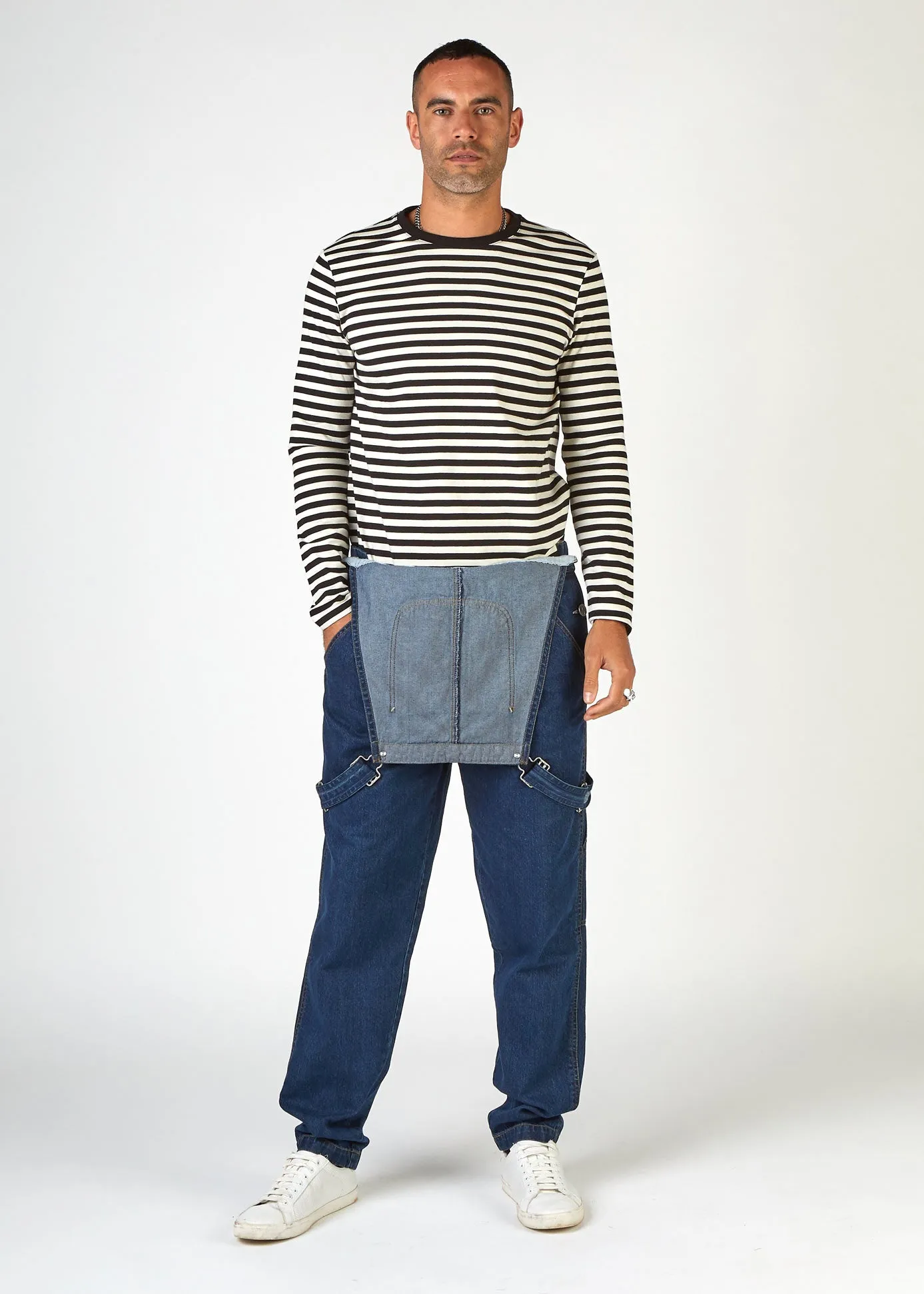 DAVE Mens Loose Fit Dungarees - Indigo