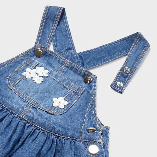 DENIM DUNGAREE SKIRT SET FOR BABY GIRLS