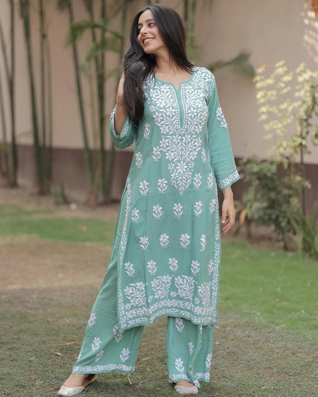 Dua Modal Premium Chikankari Kurti Set