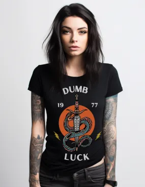 Dumb Luck Tattoo T-shirt / Unisex Vintage American Old School Traditional Tattoo Flash Tee Shirt /  Punk Alternative Clothing Tshirt