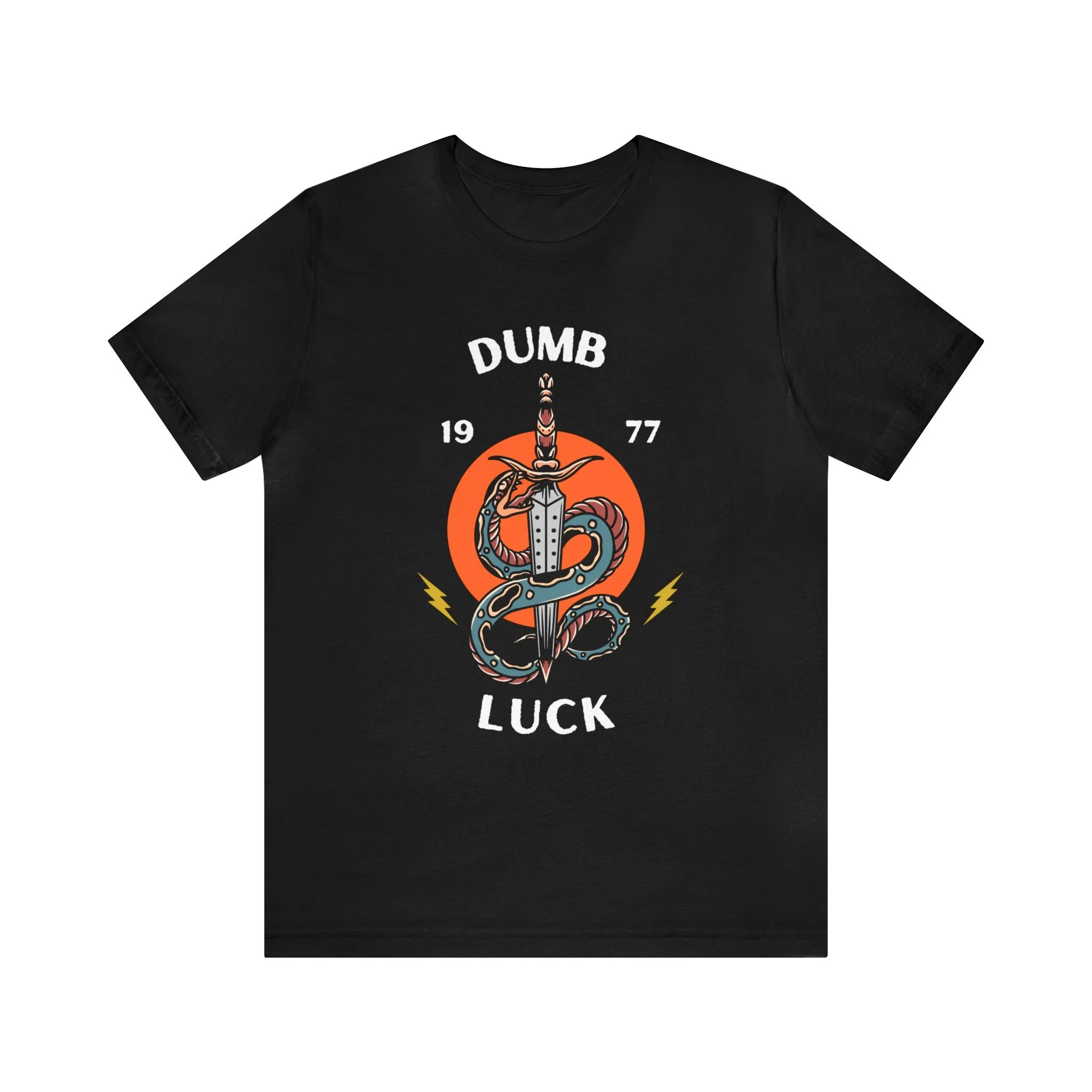 Dumb Luck Tattoo T-shirt / Unisex Vintage American Old School Traditional Tattoo Flash Tee Shirt /  Punk Alternative Clothing Tshirt