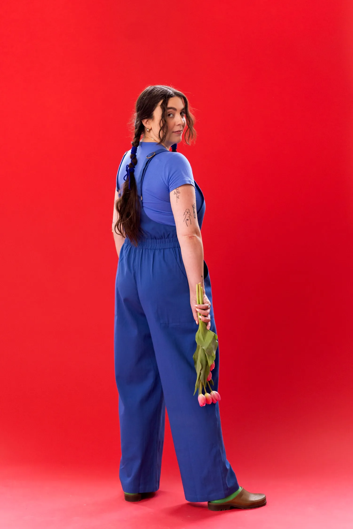 Dungarees in lightweight blue twill