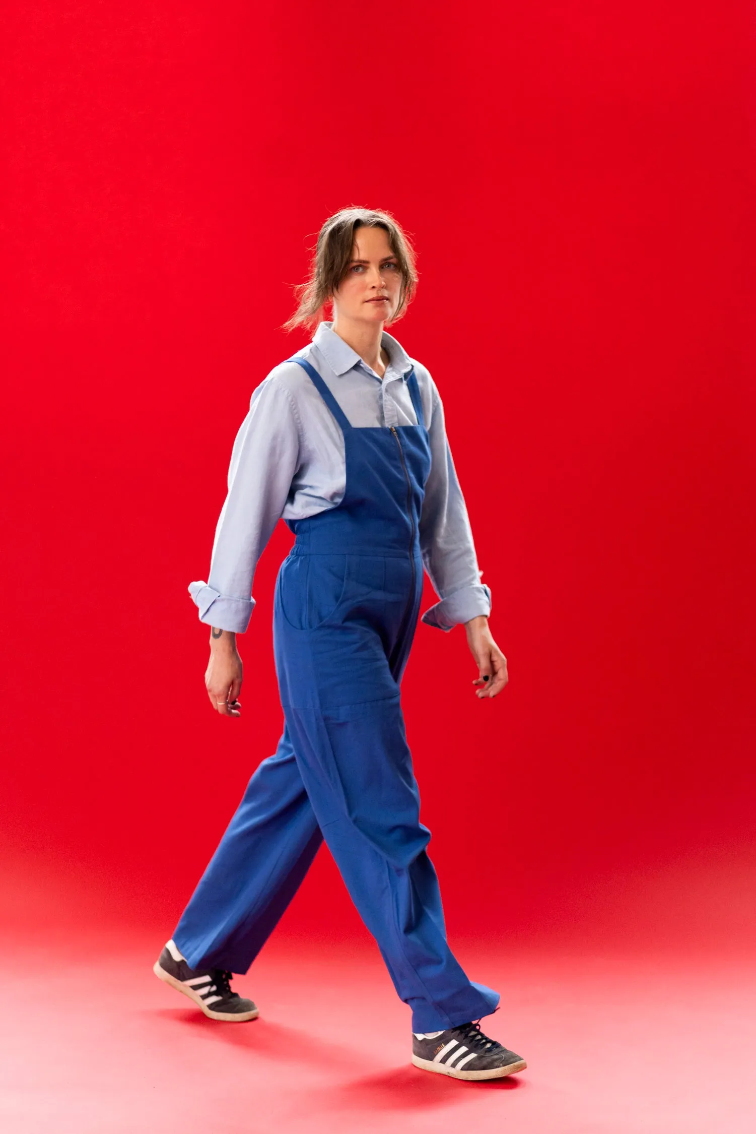 Dungarees in lightweight blue twill