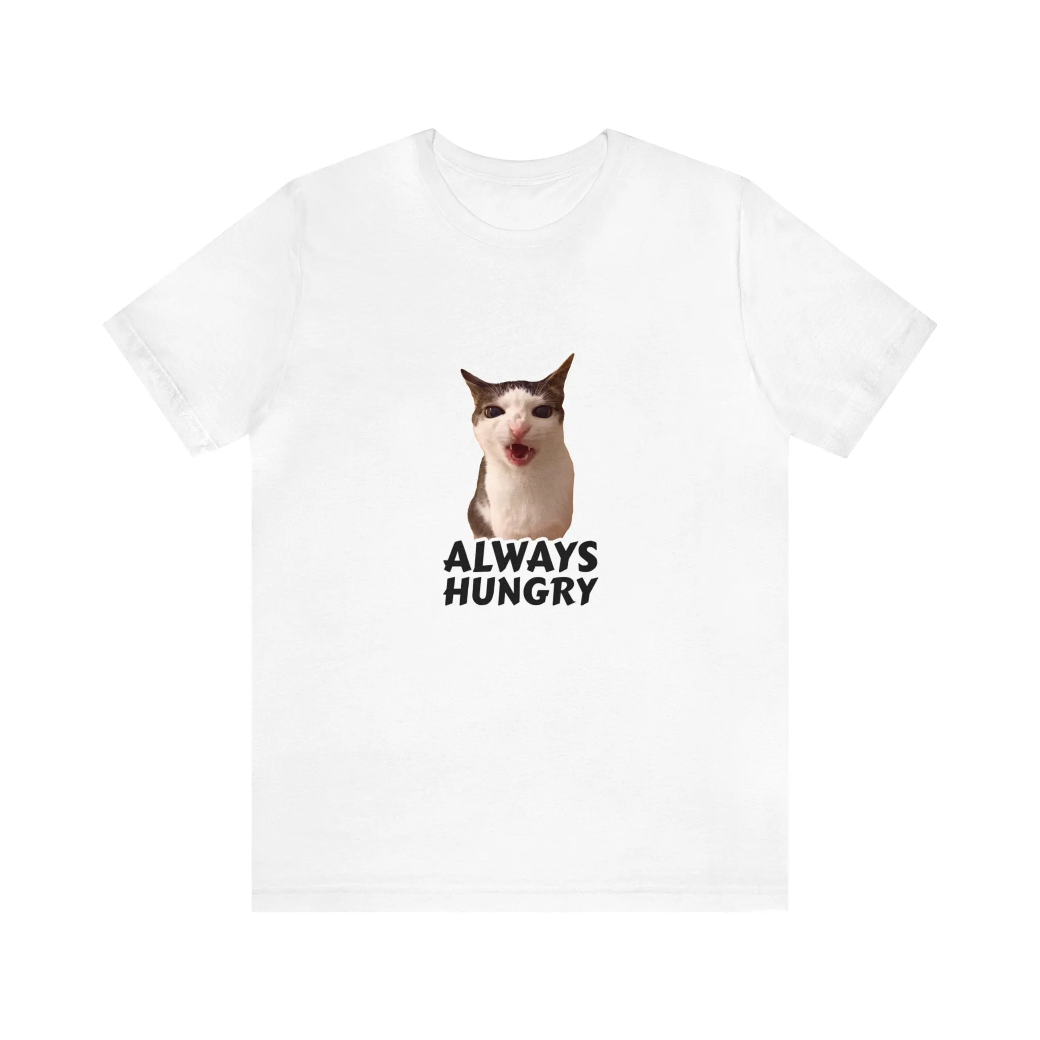 Eating Cat Meme Unisex Jersey Short Sleeve Tee