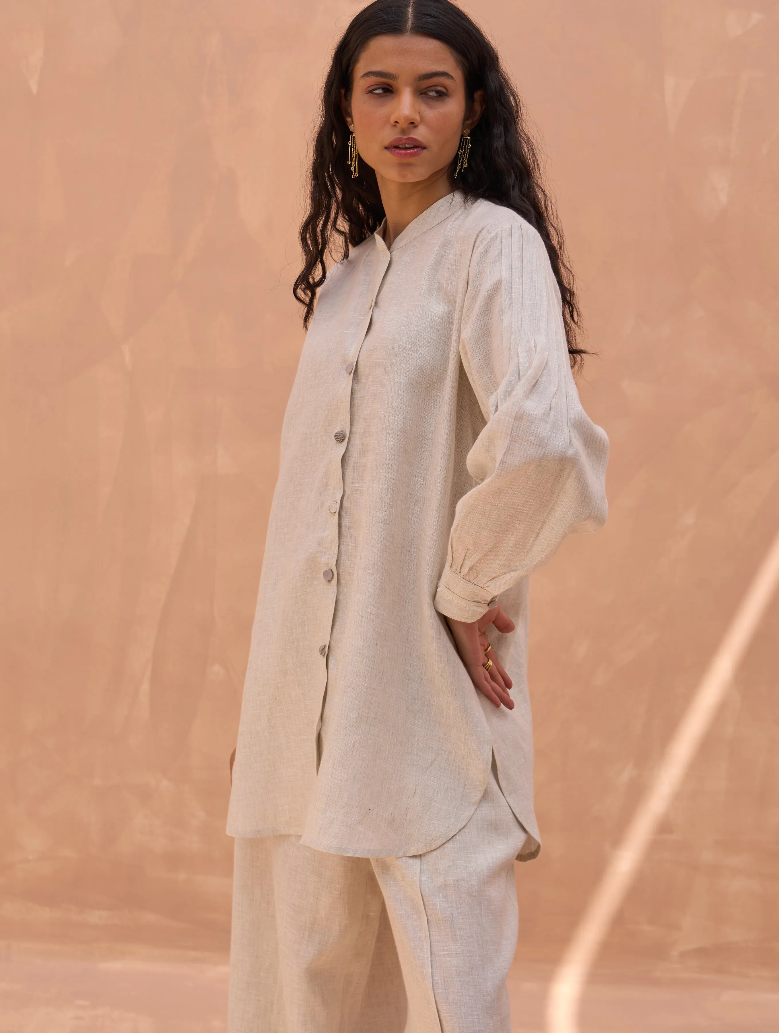 Enzo Linen Co-ord Set - Off White