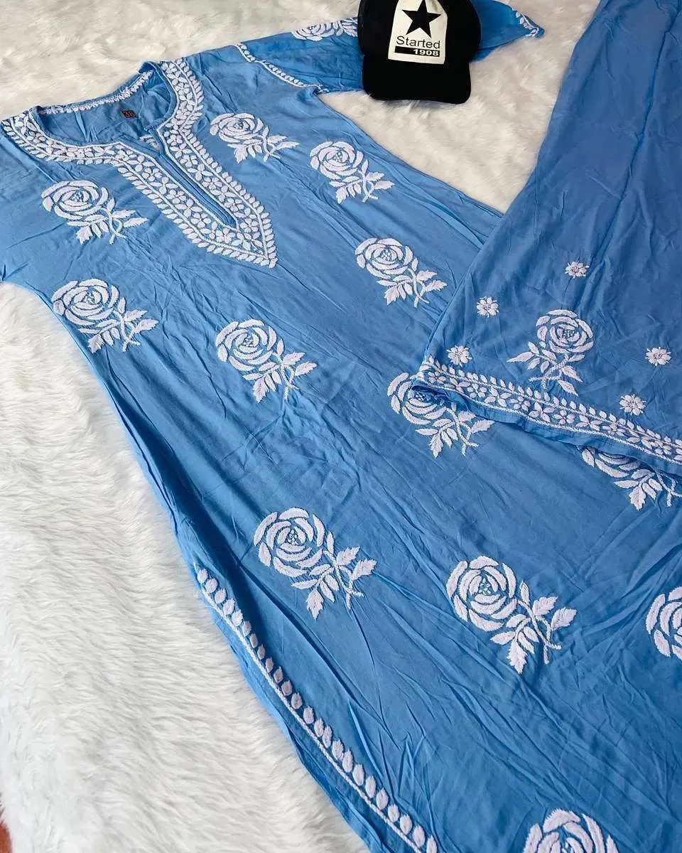 Gauhar Styled Chikankari Kurti Set