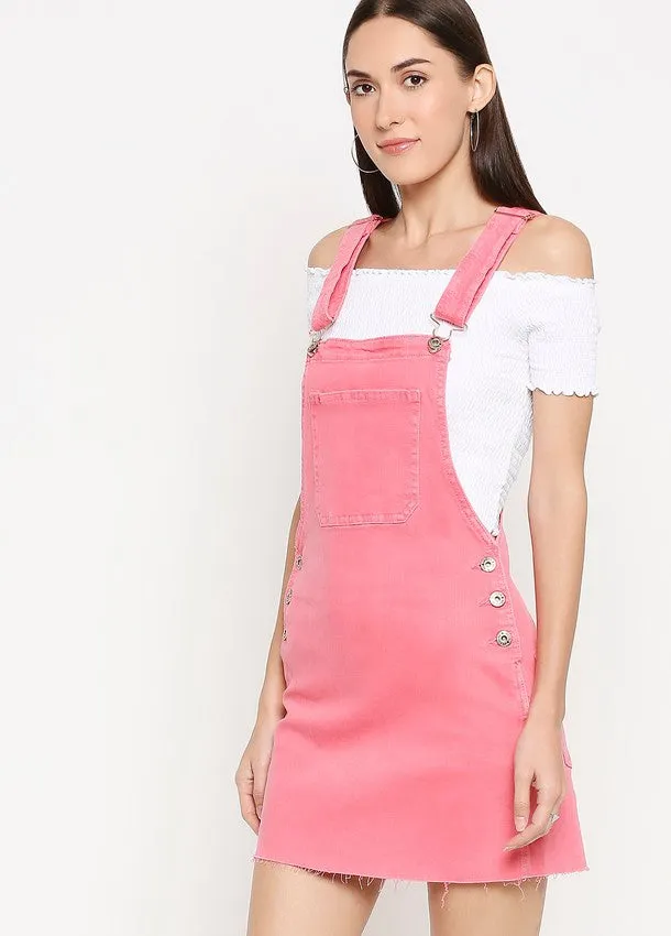 Geneva Light Pink Pinny Dungaree