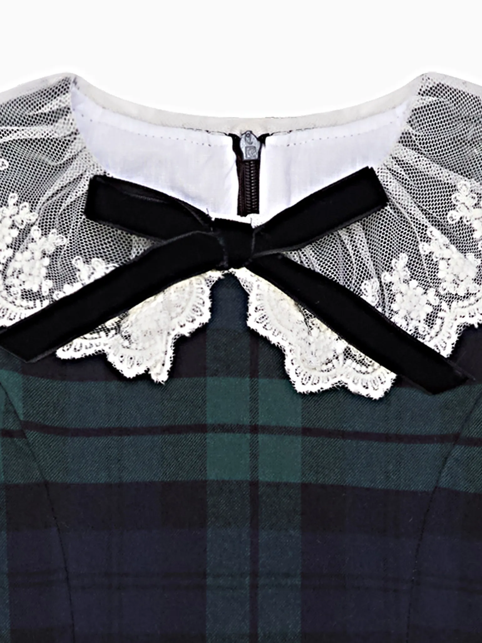 Green Tartan Diana Girl Dress