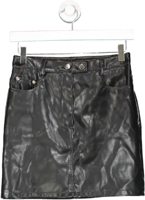 Kaiia the label Black Faux Leather Mini Skirt UK 8