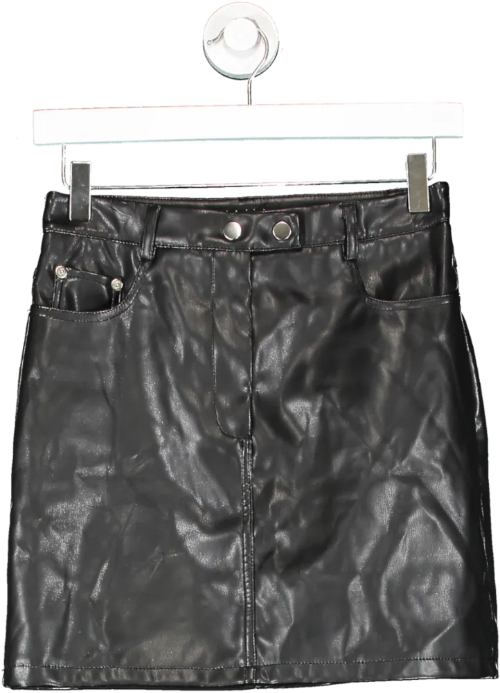 Kaiia the label Black Faux Leather Mini Skirt UK 8