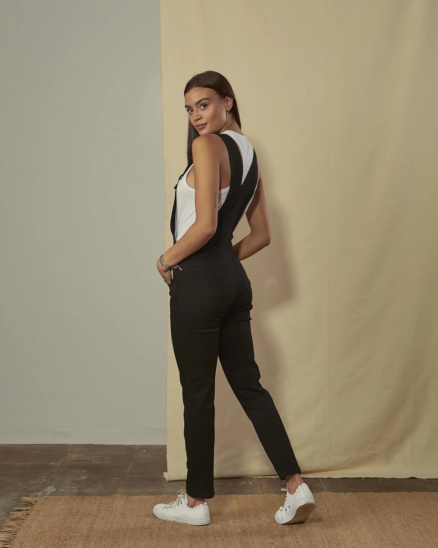 KATE Skinny Fit Dungarees - Black