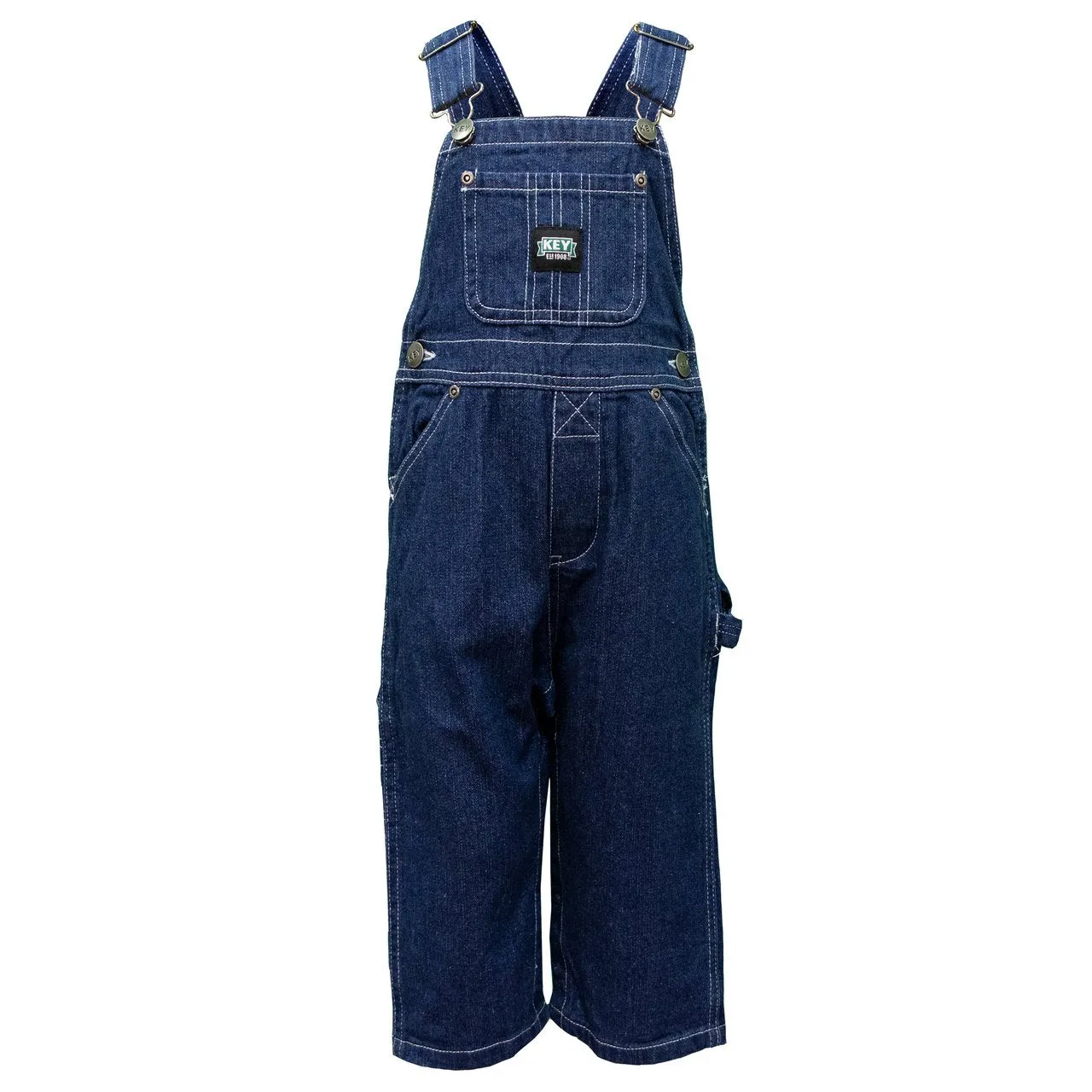 KEY Childrens Denim Dungarees - Blue