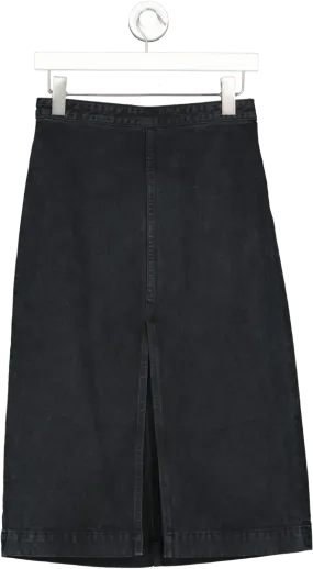 Khaite Black Fraser Denim Midi Skirt W26