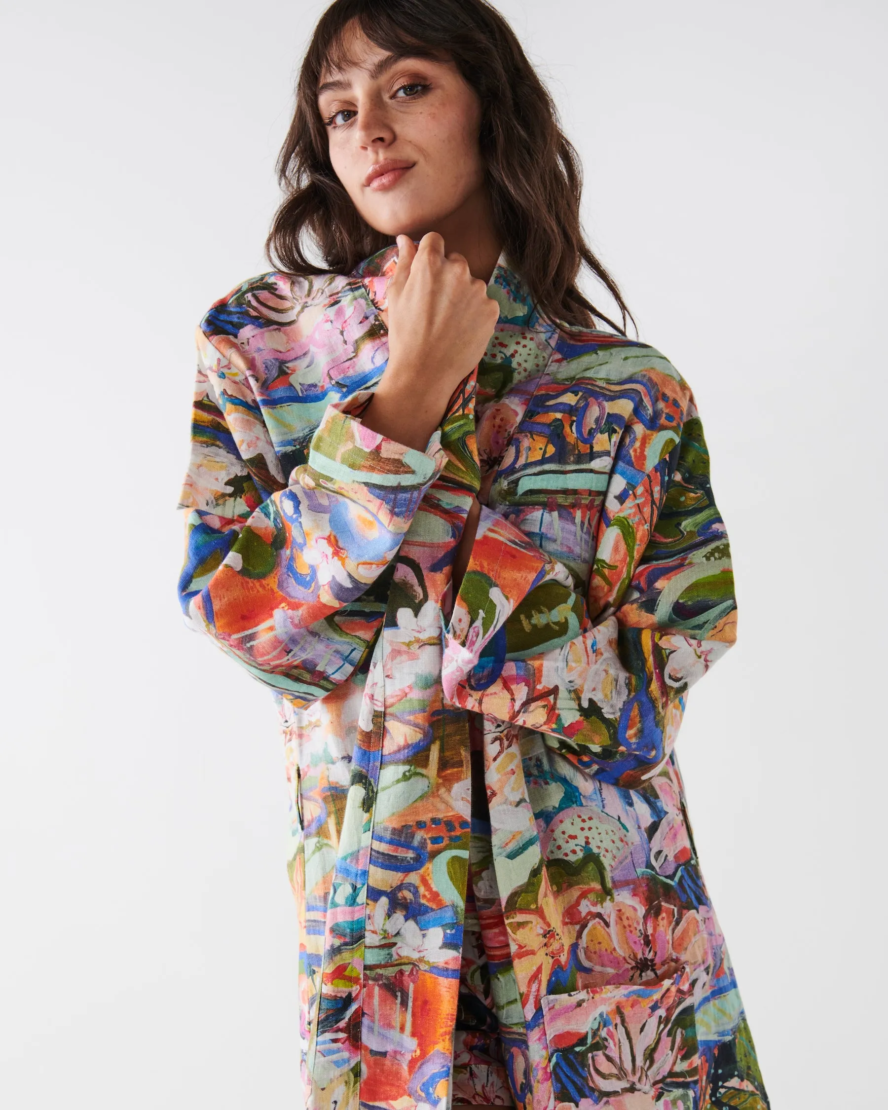 Kip & Co X Kezz Brett LADIES | Waterlily Waterway Linen Robe