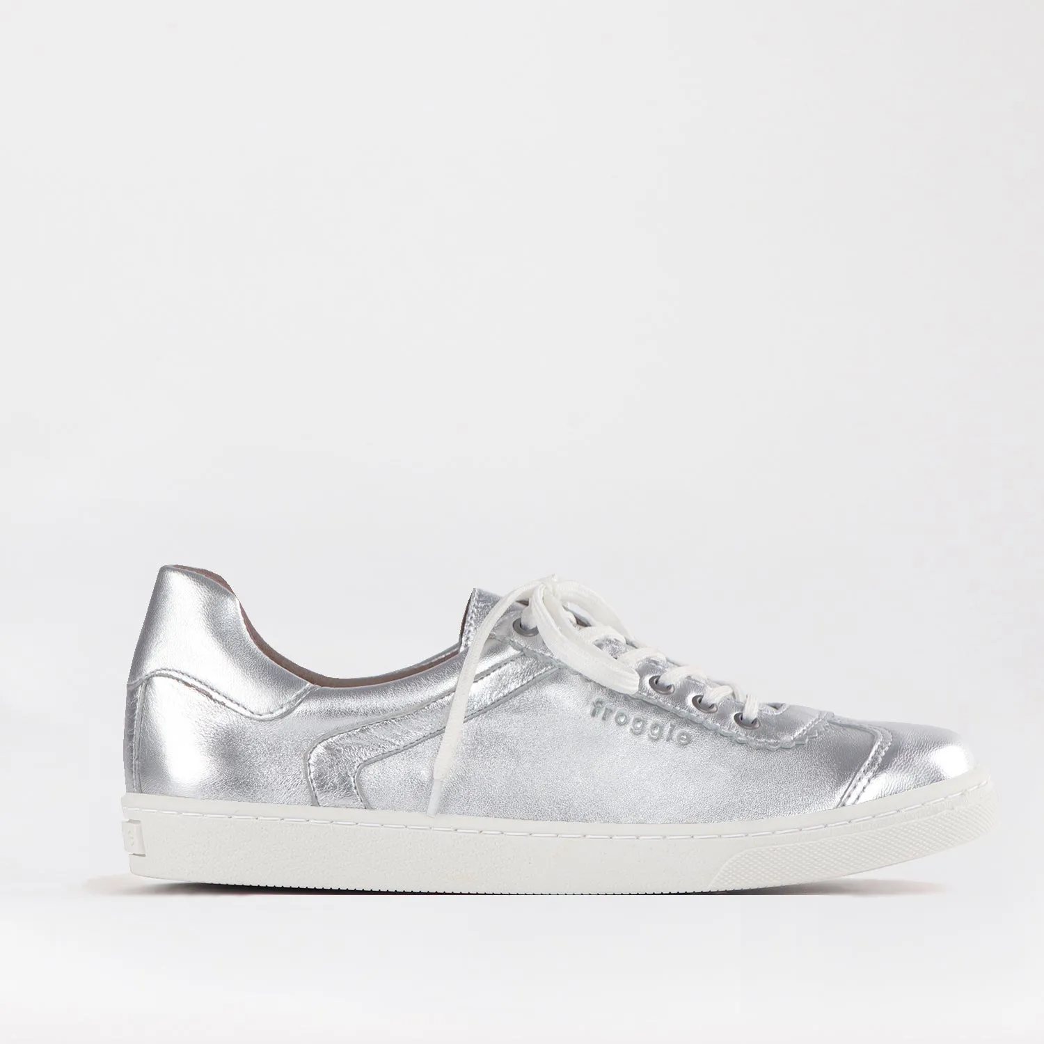 Lace-up Sneaker with Removable Footbed in Silver - 11400