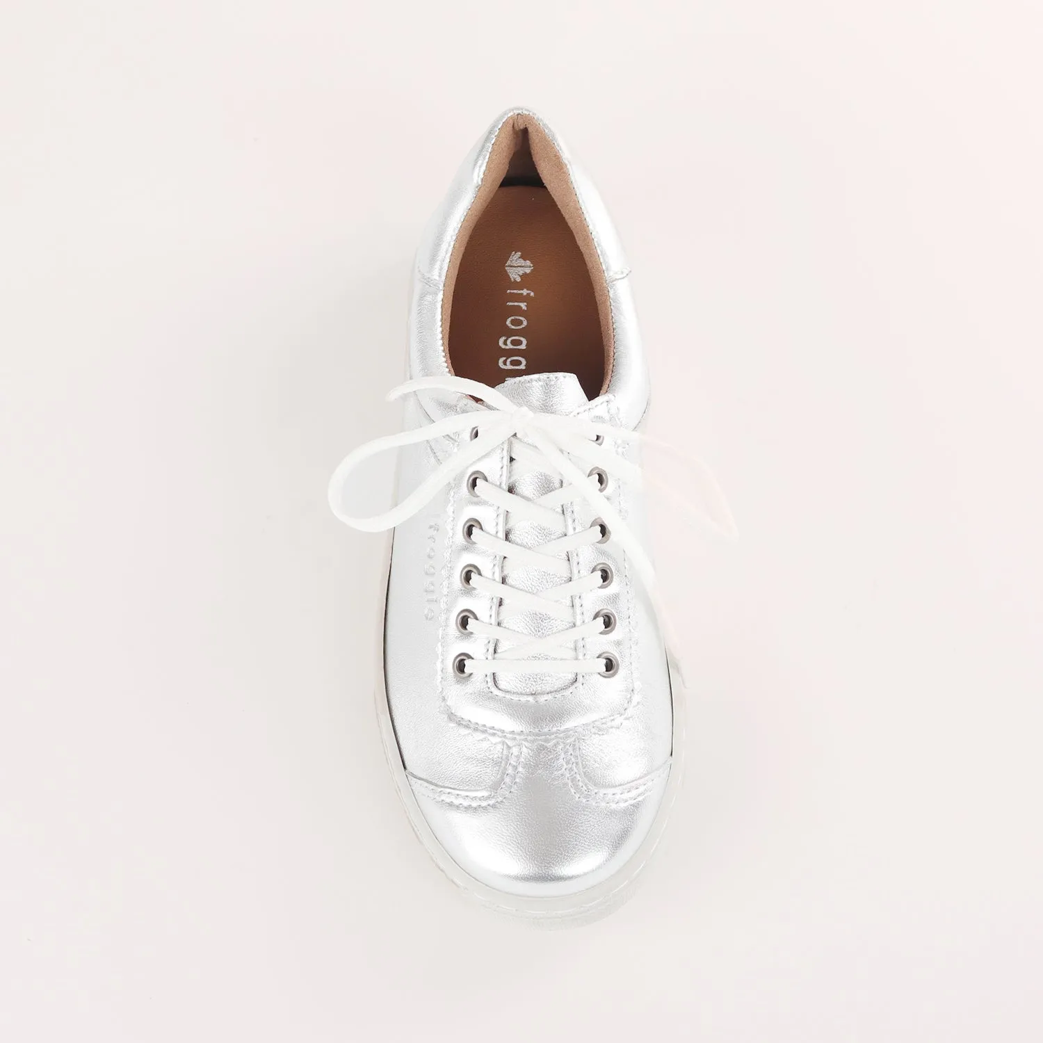 Lace-up Sneaker with Removable Footbed in Silver - 11400