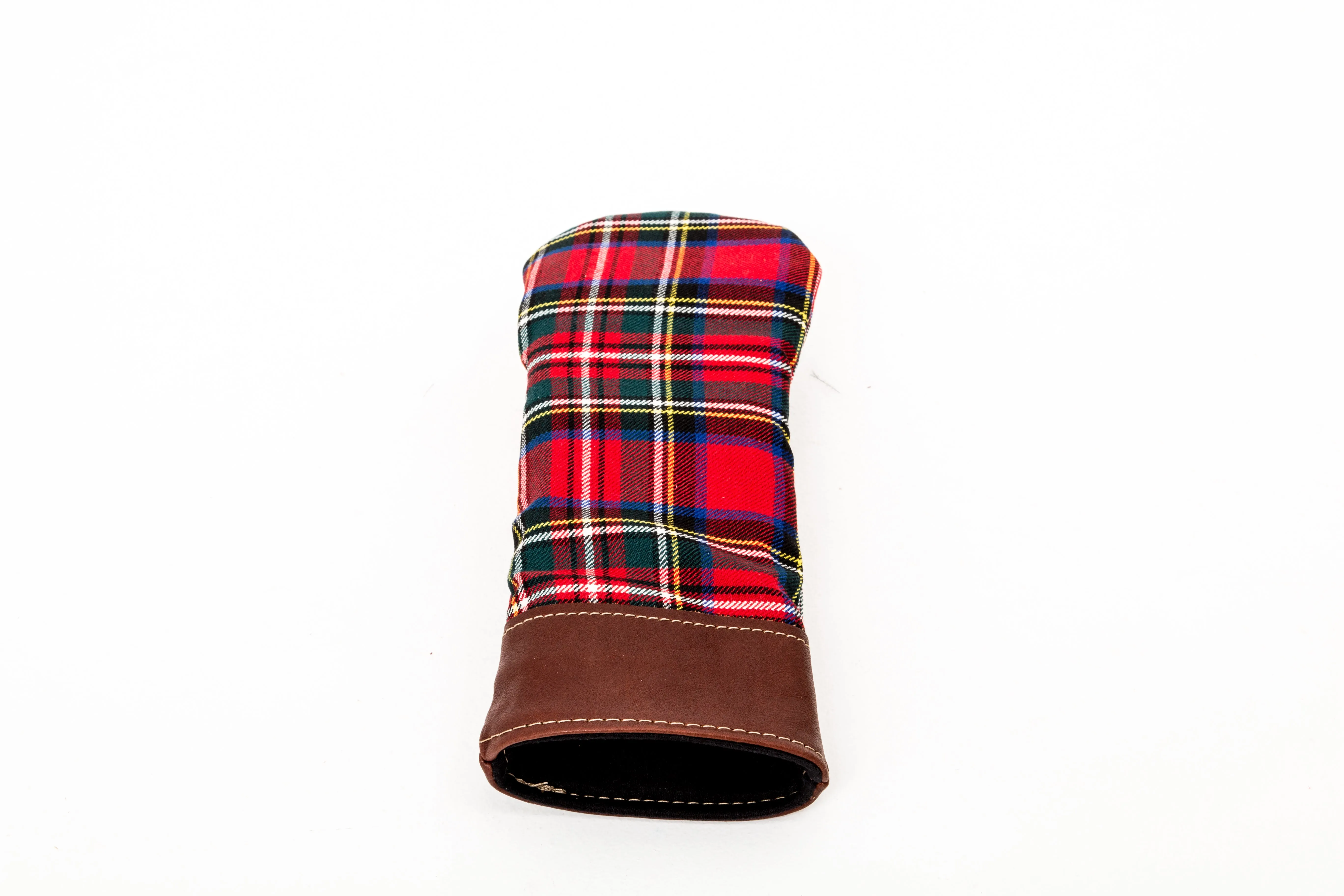 Leather and Wool Tartan Head Cover