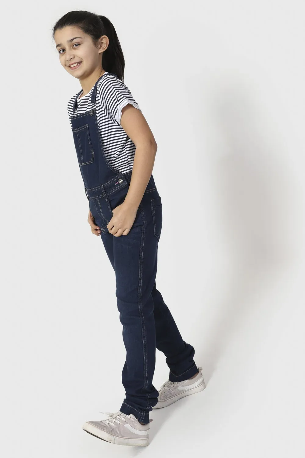 LIBBY Girls Denim Dungarees - Indigo