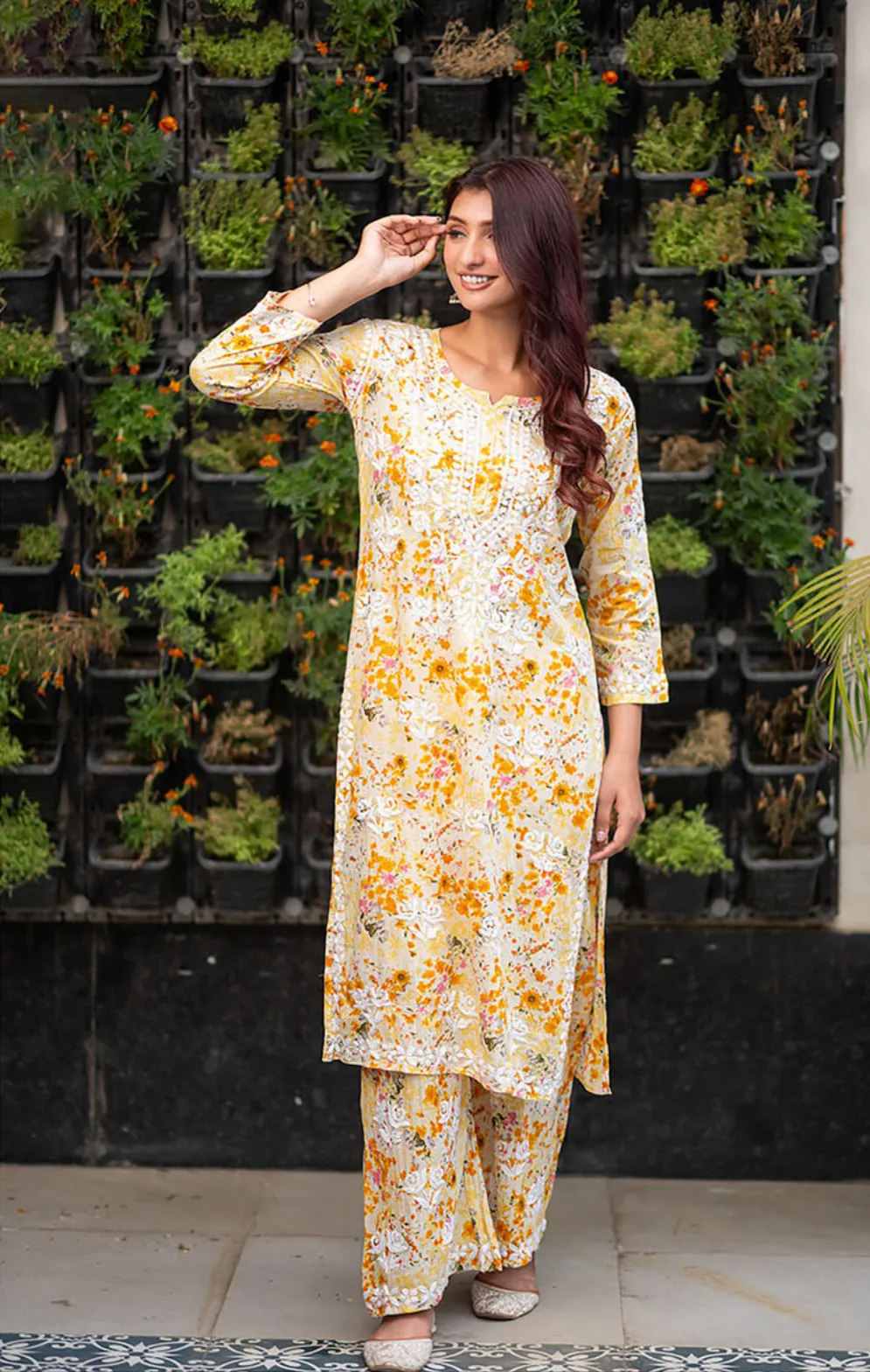 Maira Floral Chikankari Mulmul Co-ord Sets