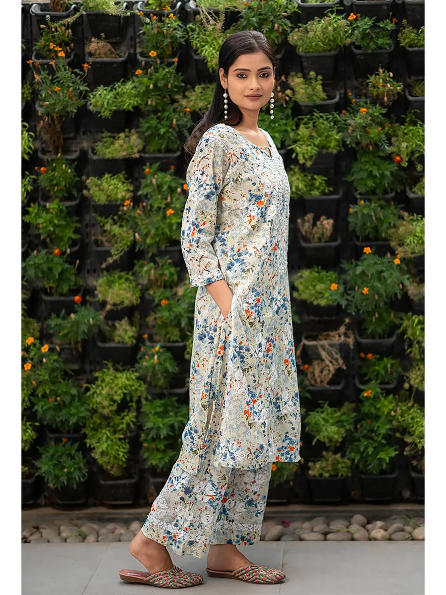 Maira Floral Chikankari Mulmul Co-ord Sets