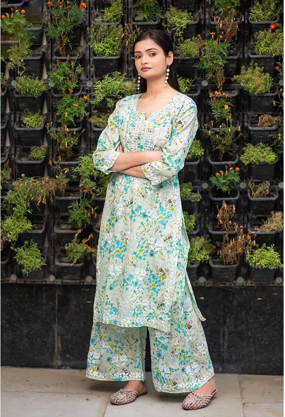 Maira Floral Chikankari Mulmul Co-ord Sets