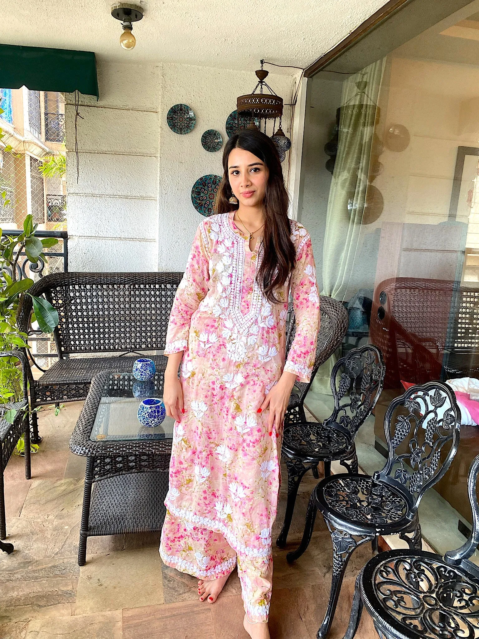 Maira Floral Chikankari Mulmul Co-ord Sets