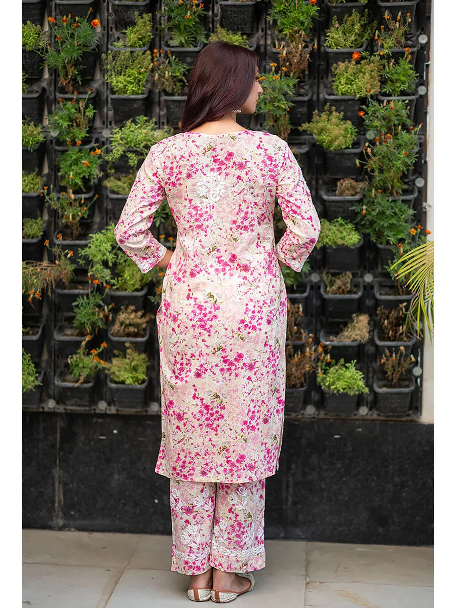 Maira Floral Chikankari Mulmul Co-ord Sets