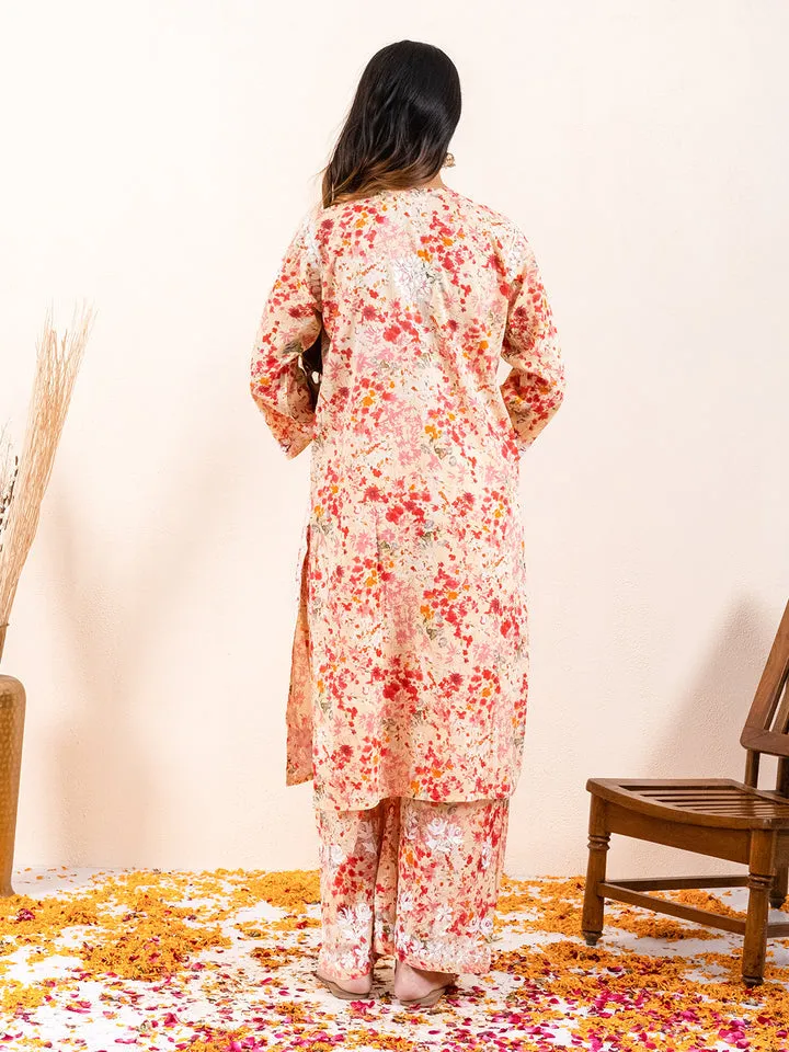 Maira Floral Chikankari Mulmul Co-ord Sets