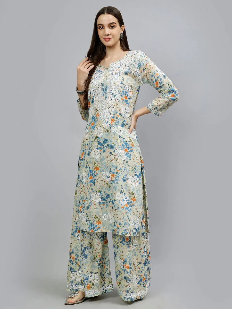 Maira Floral Chikankari Mulmul Co-ord Sets