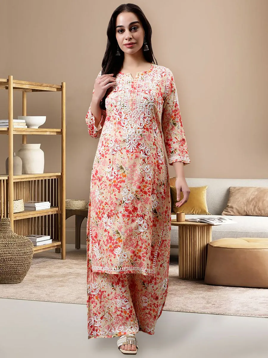 Maira Floral Chikankari Mulmul Co-ord Sets