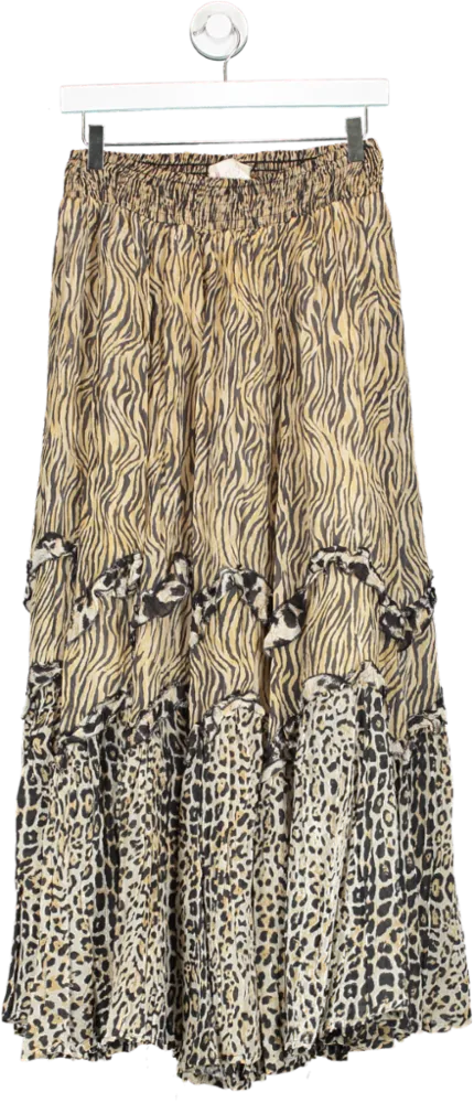 Miss June Brown Nairobi Animal Print Skirt One Size