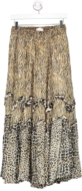 Miss June Brown Nairobi Animal Print Skirt One Size