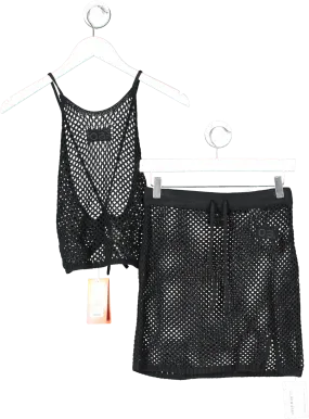 OceansApart Black Lilou Crochet Top & Skirt 2 Piece Set UK XS