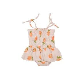 Peaches Smocked Bubble with Skirt by Angel Dear