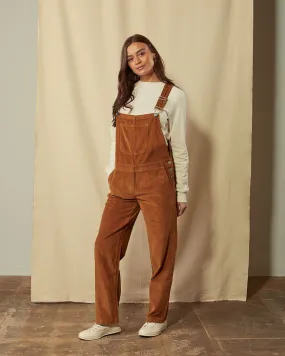 PRUE Corduroy Dungarees Loose Fit - Brown