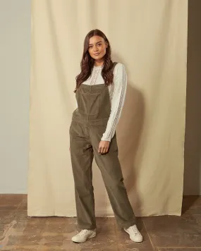 PRUE Corduroy Dungarees Loose Fit - Olive