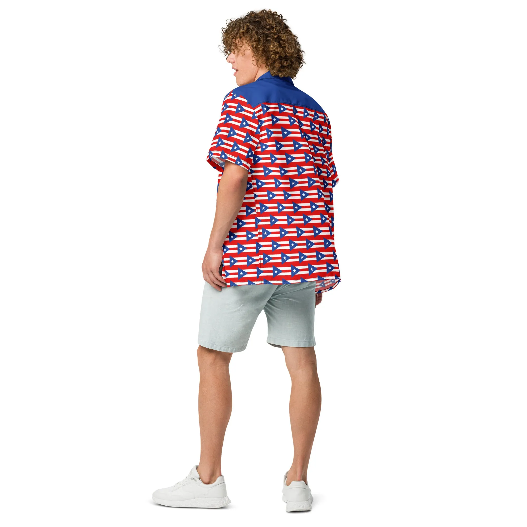 Puerto Rico Shirt With Buttons / Puerto Rican Flag Clothing