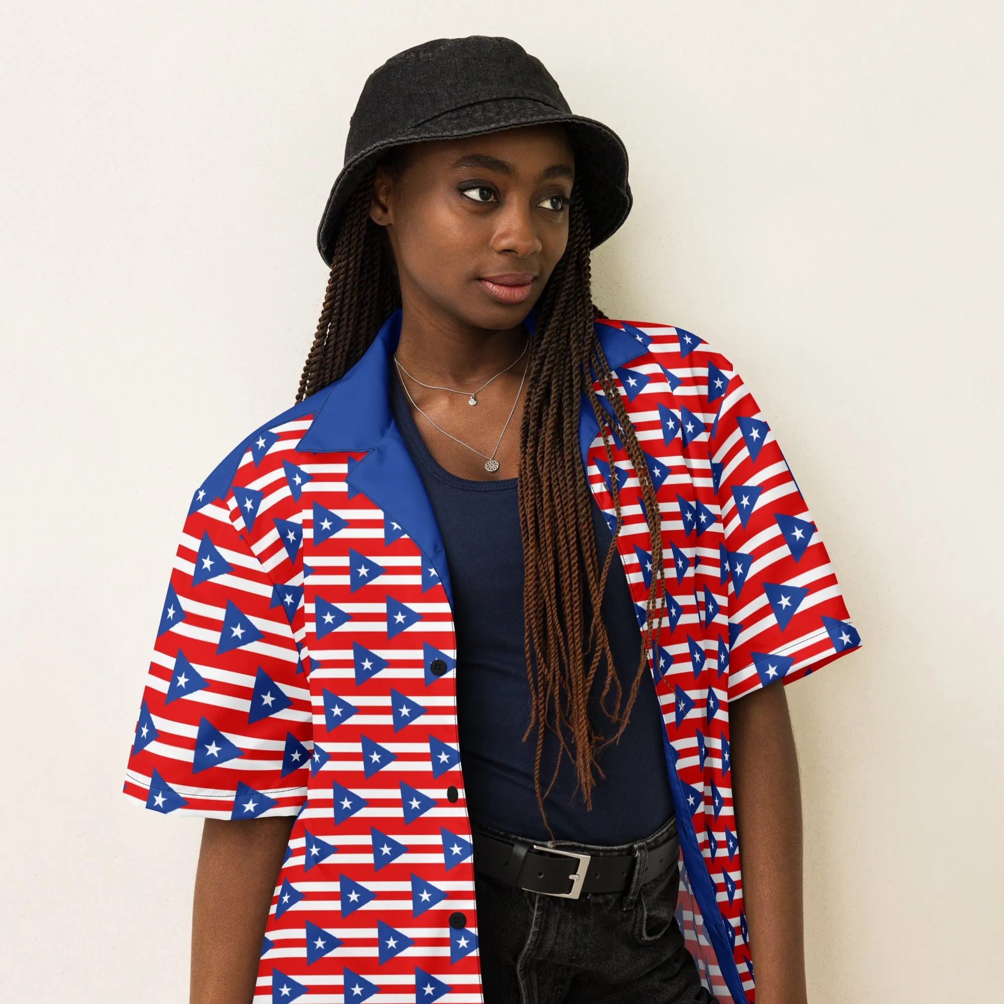 Puerto Rico Shirt With Buttons / Puerto Rican Flag Clothing