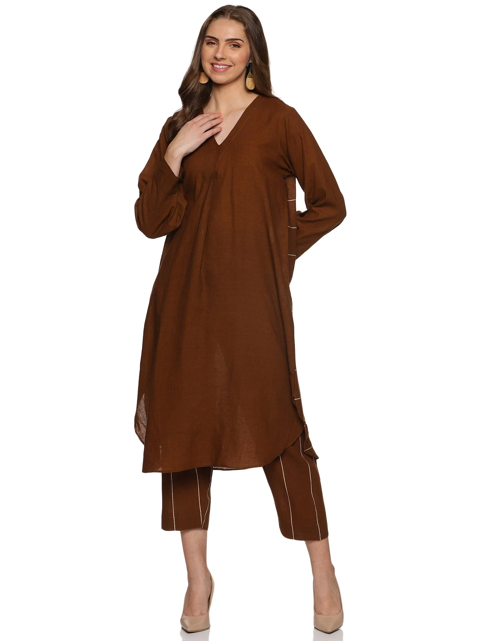 "Kiona" Brown handloom Co-ord Set